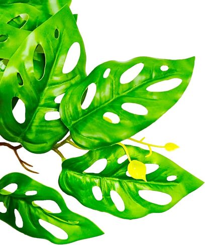 Woyrise Reptile Artificial Plants for Terrarium, Amphibian Habitat Decor Plant, Bearded Dragon Tank Decorations fit Gecko Lizard Chameleon Ball Python Snake Frog - Monstera in Saudi Arabia