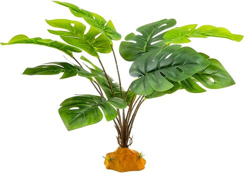 Woyrise Reptile Artificial Plants for Terrarium, Amphibian Habitat Decor Plant, Bearded Dragon Tank Decorations fit Gecko Lizard Chameleon Ball Python Snake Frog - Monstera in Saudi Arabia