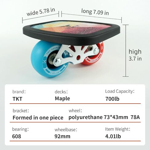 TKT Portable Roller Road Drift Skates Plate with Cool Maple Deck Anti-Slip Board Split Skateboard with PU Wheels High-end Bearings in Saudi Arabia