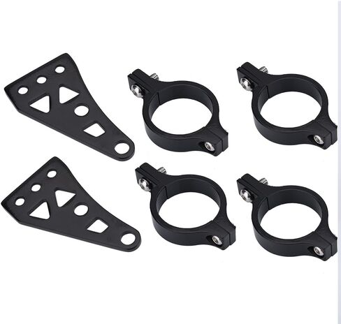 2Pcs Motorcycle Headlight Brackets, Keenso Universal Aluminum Alloy Motorcycle Headlight Fork Mounting Brackets 39mm 41mm (Black) in Saudi Arabia