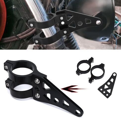 2Pcs Motorcycle Headlight Brackets, Keenso Universal Aluminum Alloy Motorcycle Headlight Fork Mounting Brackets 39mm 41mm (Black) in Saudi Arabia