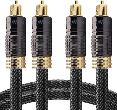 كابل صوت من الألياف الضوئية الرقمية Toslink مطلي بالذهب عيار 24 قيراط من FosPower، بطول 6 أقدام in Kuwait