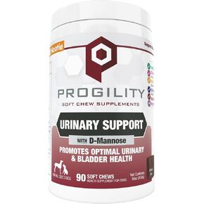 Nootie PROGILITY Daily Urinary Support Chews for Dogs - with D-Mannose-Immune Boosting and Anti-Inflammatory - For All Dog Sizes - 90 ct