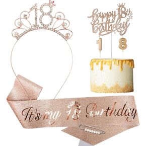 Tihebax 30th Birthday Decorations for Her, 30th Birthday Sash and Crown Tiara, 30th Birthday Candles, Birthday Cake Toppers, 30th Birthday Gifts 30th Birthday Decorations for Women Fabulous 30th Sash in Kuwait