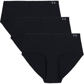Under Armour Women's Pure Stretch No Show Hipster, 3-Pack Microfiber Underwear, Black-Core, X-Small in Kuwait