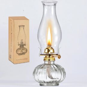 Oil Lamp Glass Kerosene (Large), Kerosene Oil Lantern for Rustic Decor Style, Hurricane Lamp, Oil Lamps for Indoor Use Decor Lighting, Lantern Lamp.