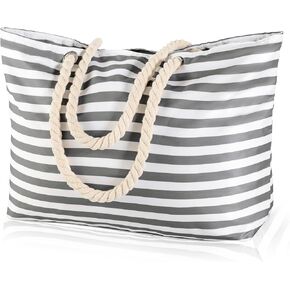 Beach Bag Extra Large Waterproof Sandproof Travel Tote Bags for Women, Vacation, Family with Linging, Zipper, Pockets in Kuwait