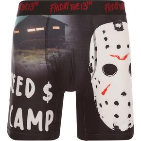 COCO BRANDS Friday The 13th Men's Boxer Briefs - No Fly, Anti-Chafing Stitching, Comfort Shaped/Cotton Lined Crotch