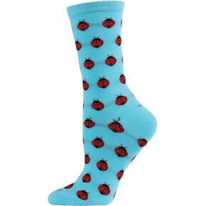 MeMoi Ladybug Bamboo Blend Crew Socks