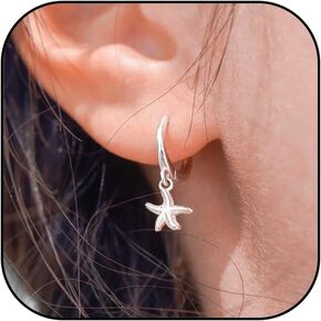 Starfish Stud Earrings for Women Gold Rhinestone Starfish Earrings for Teen Girls