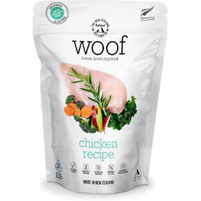 WOOF Chicken Freeze Dried Raw Dog Food, Mixer, or Topper, or Treat - High Protein, Natural, Limited Ingredient Recipe 2.2 LB