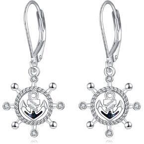 Anchor Earrings for Women Sterling Silver Nautical Drop Earrings Anchor Dangle Ocean Jewelry Gifts for Women Girls Friends