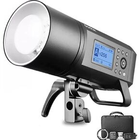 Godox AD400 Pro - 400Ws Wireless Monolight Flash, 0.01-1s Recycle Time, 30W LED, Bowens Mount - Compatible with Canon, Nikon, Sony, Fuji - All-in-One Outdoor Strobe