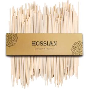 HOSSIAN 50PCS Fiber Reed Diffuser Sticks-10inch Natural Rattan Diffuser Reeds-Primary Color Reed Diffuser Refill