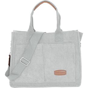 Womens Corduroy Tote Bag with Pockets Fall Winter Fashion Crossbody Bag Cute Handbag Charm Satchel