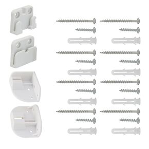 GRENFU Retractable Baby Gates Extra Wide Dog Gate Full Set Hardware Retractable Gate Large Baby Gate Replacement Parts Mesh Baby Gate Wall Mount Hardware with Brackets, Latches, Hooks, Screws, Gray