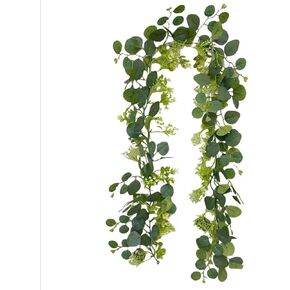 GBESTWOOW Fake Fern Artificial Ferns Faux Hanging Greenery Plant Indoor Outdoor UV Resistant Plastic Plants for Wall, Wedding Party, Holiday Decor-2 pcs
