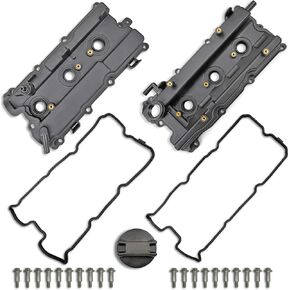 Engine Valve Cover Set with Bolts & Oil Cap & Gaskets & Spark Plug Tube Seals & PCV Valve Compatible with 2002-2007 Nissan Altima Maxima Murano Quest Infiniti I35 VQ35DE V6 3.5L Part# 264-984 265-985