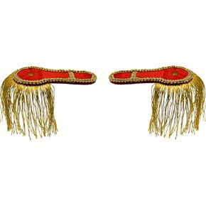 Nicky Bigs Novelties Ringmaster Black Shoulder Epaulettes Gold Fringe Boards Costume Accessories