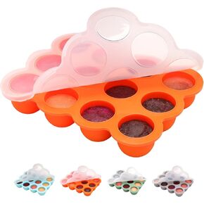 btrfe Baby Food Storage Container 2 Pack Silicone Freezer Tray Breast Milk Molds for Homemade Baby Food, Fruit Purees, Vegetable - Keep Your Baby's Meals Fresh and Safe (Matte Blue + Green)