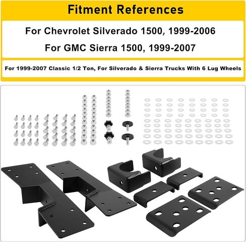 طقم Camoo 6 بوصات لخفض المحور الخلفي C وFlip لـ Chevy Silverado & GMC Sierra 1500 1999-2006 شاحنات كلاسيكية 1/2 طن مع 6 عجلات لخفض المحور الخلفي، DAC728+DAC730 (CA78) in Saudi Arabia