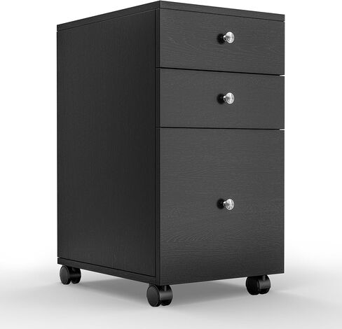 Shintenchi Wood Lateral File Cabinets, Office Filing Cabinets with Socket and USB Charging Port, Modern Rolling Printer Stand with Storage for A4, Letter Size and File Folders, Rustic Brown in Saudi Arabia