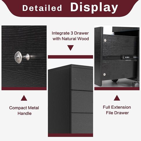 Shintenchi Wood Lateral File Cabinets, Office Filing Cabinets with Socket and USB Charging Port, Modern Rolling Printer Stand with Storage for A4, Letter Size and File Folders, Rustic Brown in Saudi Arabia
