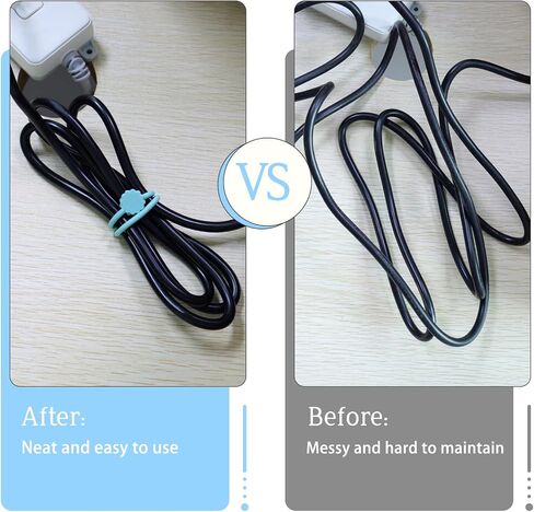 Rich&Ray Magnetic Reusable Silicone Cable Ties, Phone Cord Holder 7.48'' | For Headphone Cables, Charging Cable Organizer, Book Markers, Hanging Stuff in Kuwait