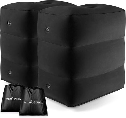 [2-Pack] Rewondah Inflatable Foot Rest Airplane, Kids Airplane Bed | Adjustable Height Travel Foot Rest Pillow | Toddler Airplane Seat Extender | Inflatable Foot Rest for Air Travel Flights Train, Car in Saudi Arabia