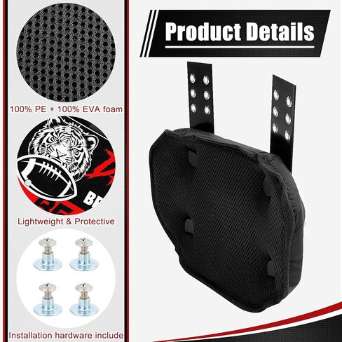 Liliful Football Back Plate Lower Back Pads for Football Players with High Impact Foam Backing Adult Backplate Football for Fall Sports Shoulder Pads Adult Rear Protector (Football) in Saudi Arabia