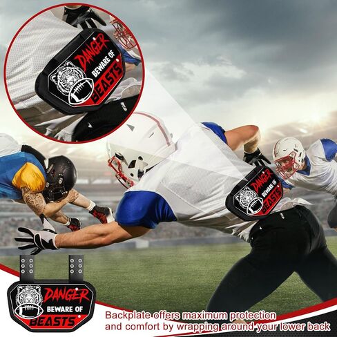 Liliful Football Back Plate Lower Back Pads for Football Players with High Impact Foam Backing Adult Backplate Football for Fall Sports Shoulder Pads Adult Rear Protector (Football) in Saudi Arabia