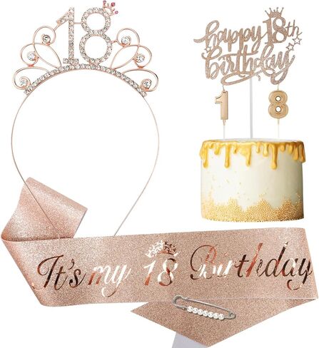 Tihebax 30th Birthday Decorations for Her, 30th Birthday Sash and Crown Tiara, 30th Birthday Candles, Birthday Cake Toppers, 30th Birthday Gifts 30th Birthday Decorations for Women Fabulous 30th Sash in Kuwait
