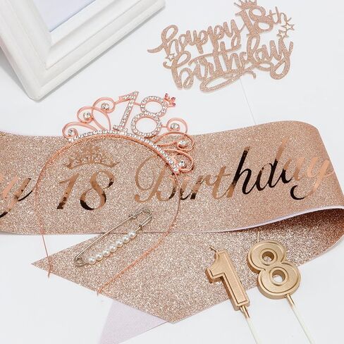 Tihebax 30th Birthday Decorations for Her, 30th Birthday Sash and Crown Tiara, 30th Birthday Candles, Birthday Cake Toppers, 30th Birthday Gifts 30th Birthday Decorations for Women Fabulous 30th Sash in Kuwait