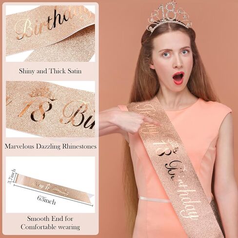 Tihebax 30th Birthday Decorations for Her, 30th Birthday Sash and Crown Tiara, 30th Birthday Candles, Birthday Cake Toppers, 30th Birthday Gifts 30th Birthday Decorations for Women Fabulous 30th Sash in Kuwait