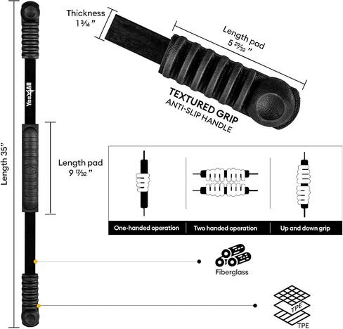 Yes4All Elastic Fitness Exercise Bar, Body Blade, Body Physical Therapy, Body Bar Equipment for Strength Training Home Gym in Saudi Arabia