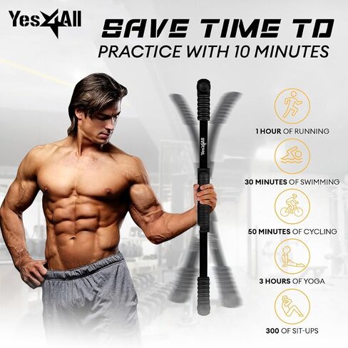 Yes4All Elastic Fitness Exercise Bar, Body Blade, Body Physical Therapy, Body Bar Equipment for Strength Training Home Gym in Saudi Arabia