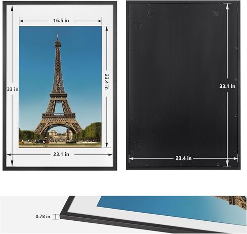 HOMESEVEN 10x30 Frame, 10x30 Panoramic Picture Frame, Solid Wood Poster Frame-Horizontal and Vertical Wall Hanging for Home, Exhibition, Caffe(Natural) in Kuwait