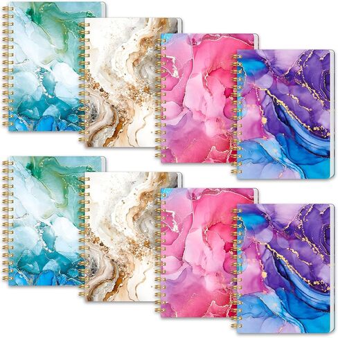 Koogel 4PCS Mini Spiral Notepads A6, Small Notebook Journal Marbleized Pocket Notebooks College Ruled Notepads for Women Gift Office School Supplies in Saudi Arabia