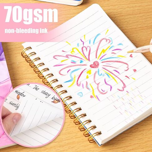 Koogel 4PCS Mini Spiral Notepads A6, Small Notebook Journal Marbleized Pocket Notebooks College Ruled Notepads for Women Gift Office School Supplies in Saudi Arabia