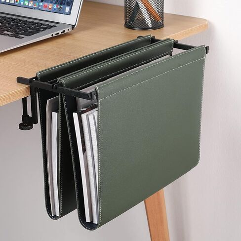 Hanging Desk File Organizer, Vertical Hanging Desk Storage,Under Desk Storage，Sturdy File Holder and Laptop Holder for offices, homes, schools, Ideal Desk-Side Storage Solution，Fits A4-Size in Saudi Arabia
