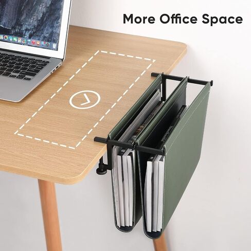 Hanging Desk File Organizer, Vertical Hanging Desk Storage,Under Desk Storage，Sturdy File Holder and Laptop Holder for offices, homes, schools, Ideal Desk-Side Storage Solution，Fits A4-Size in Saudi Arabia