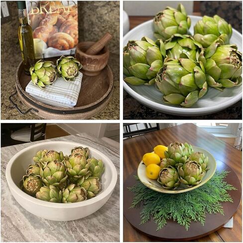 Large Green Artificial Artichokes Fruits - Fake Fruits and Realistic Vegetables for Kitchen Bowl and Vase Filler Decorations (4) in Saudi Arabia