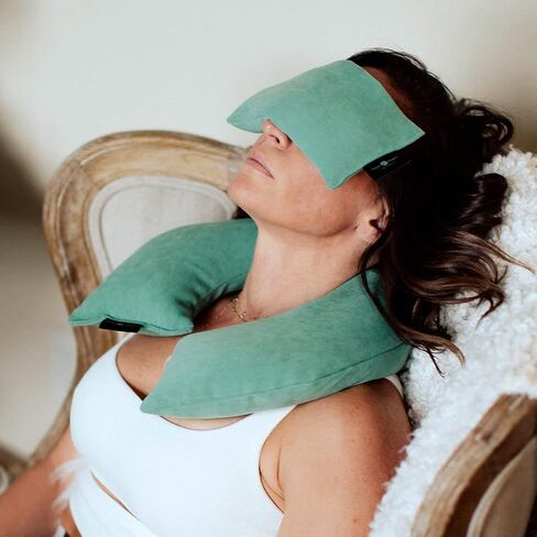 Hugger Mugger Peachskin Neck Wrap - Jade - Use Heated or Chilled, Gentle Weight, Natural Herbal Filling, Relaxing Scent, Soft Fabric, One Size in Saudi Arabia