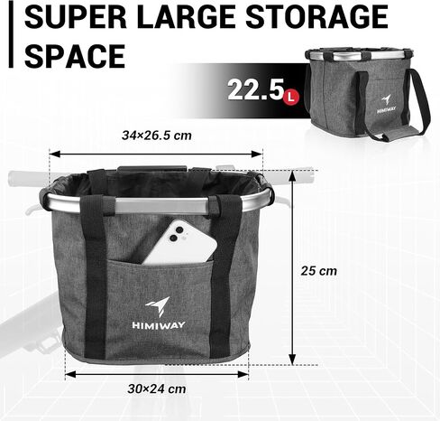 Himiway Bike Bag 4.6L Bike Handlebar Bag with Foldable TPU Phone Holder 6.0-7.0" Bike Bag with Bottle Mesh Bag Bicycle Front Handlebar Bag IP65 Waterproof Handlebar Bags with Quick Release Design in Saudi Arabia