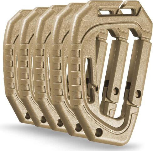 M-Tac Military Plastic Tactical Carabiners - Multi Purpose Carabiner Clip Tactical D Ring - Plastic D-Clips Pack of 5 in Kuwait