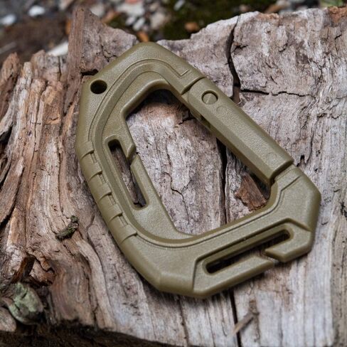 M-Tac Military Plastic Tactical Carabiners - Multi Purpose Carabiner Clip Tactical D Ring - Plastic D-Clips Pack of 5 in Kuwait