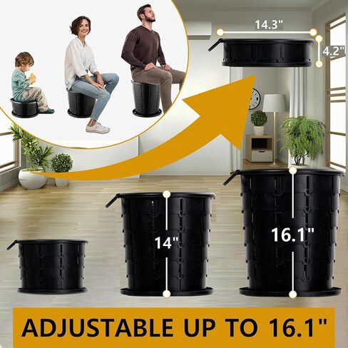 XL Oval Seat Portable Toilet, 16" Camping Toilet with Adjustable Height - Support up to 370 lbs in Saudi Arabia