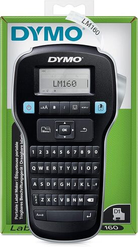 صانع الملصقات Dymo LabelManager 160 | طابعة ملصقات محمولة مع لوحة مفاتيح QWERTY | يشتمل على شريط ملصق D1 باللونين الأبيض والأسود (12 مم) | للمنزل والمكتب in Saudi Arabia