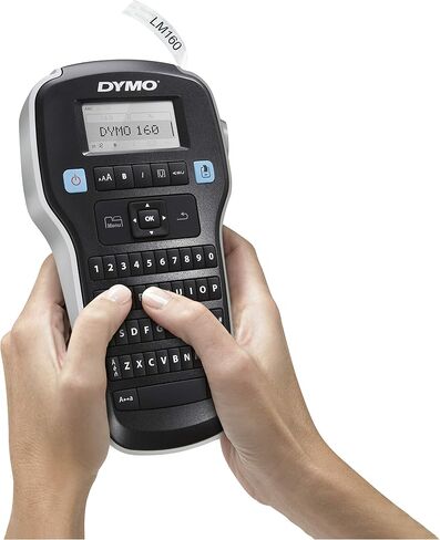 صانع الملصقات Dymo LabelManager 160 | طابعة ملصقات محمولة مع لوحة مفاتيح QWERTY | يشتمل على شريط ملصق D1 باللونين الأبيض والأسود (12 مم) | للمنزل والمكتب in Saudi Arabia