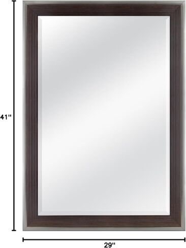 MCS Wall Mount 22x28 Inch Ridged Mirror, 27x33 Inch Overall Size, Silver (20580) in Saudi Arabia